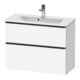 Duravit Meuble sous lavabo D-Neo Compact 81x37,2 cm, noir/blanc, 1 porte, 1 tiroir, suspendu-1