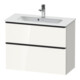 Duravit Meuble sous lavabo D-Neo Compact 81x37,2 cm, noir/blanc, 1 porte, 1 tiroir, suspendu-1