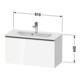 Duravit Meuble sous-lavabo D-Neo Compact 81x37,2 cm, noir/blanc, 1 tiroir, suspendu