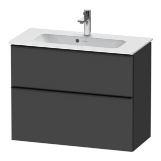 Duravit Meuble sous-lavabo D-Neo Compact 81x37,2 cm, noir/Grap, 1 porte, 1 tiroir, suspendu