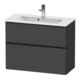 Duravit Meuble sous-lavabo D-Neo Compact 81x37,2 cm, noir/Grap, 1 porte, 1 tiroir, suspendu-1