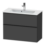 Duravit Meuble sous-lavabo D-Neo Compact 81x37,2 cm, noir/Grap, 1 porte, 1 tiroir, suspendu