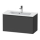 Duravit Meuble sous-lavabo D-Neo Compact 81x37,2 cm, noir/Grap ma, 1 tiroir, suspendu-1