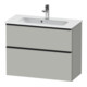 Duravit Meuble sous-lavabo D-Neo Compact 81x37,2 cm, noir/gris, 1 porte, 1 tiroir, suspendu-1