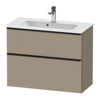 Duravit Meuble sous lavabo D-Neo Compact 81x37,2 cm, noir/lin, 1 tiroir, 1 porte, suspendu