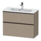 Duravit Meuble sous lavabo D-Neo Compact 81x37,2 cm, noir/lin, 1 tiroir, 1 porte, suspendu-1