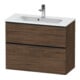Duravit Meuble sous-lavabo D-Neo Compact 81x37,2 cm, noir/noisette, 1 porte, 1 tiroir, suspendu-1