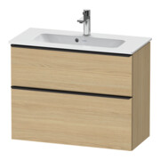 Duravit Meuble sous lavabo D-Neo Compact 81x37,2 cm, noir/œuf N, 1 porte, 1 tiroir, suspendu