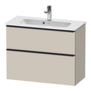 Duravit Meuble sous lavabo D-Neo Compact 81x37,2 cm, noir/taupe, 1 porte, 1 tiroir, suspendu