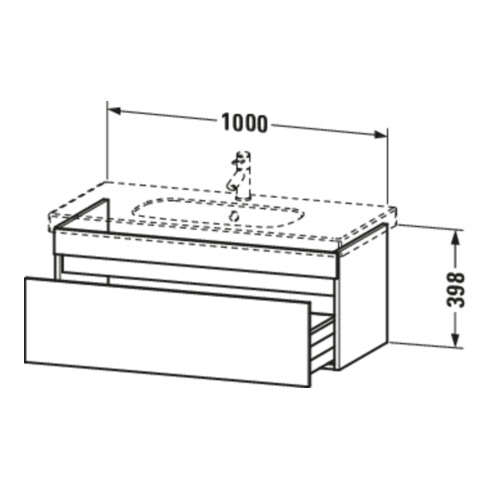 Duravit Meuble sous-lavabo DuraStyle 100x45,3 cm, blanc mat, 1 tiroir, suspendu