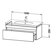Duravit Meuble sous-lavabo DuraStyle 100x45,3 cm, blanc mat, 1 tiroir, suspendu-5