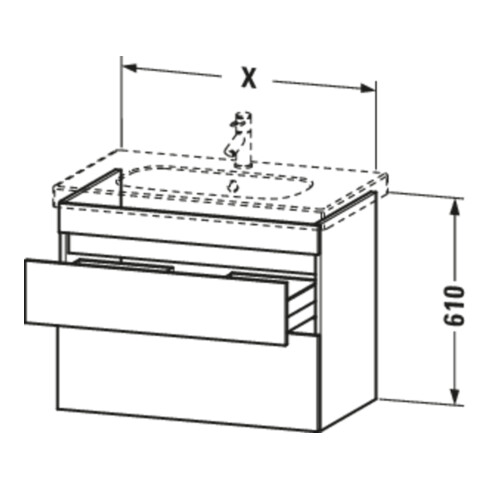 Duravit Meuble sous lavabo DuraStyle 100x45,3 cm, blanc mat, 2 tiroirs, suspendu