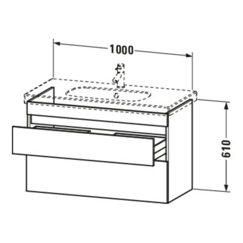 Duravit Meuble sous lavabo DuraStyle 100x45,3 cm, blanc mat, 2 tiroirs, suspendu