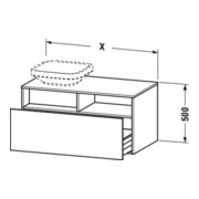 Duravit Meuble sous lavabo DuraStyle 100x45,3 cm, blanc mat, 2 tiroirs, suspendu-5