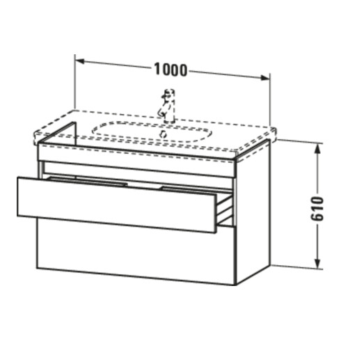 Duravit Meuble sous lavabo DuraStyle 100x45,3 cm, blanc mat, 2 tiroirs, suspendu