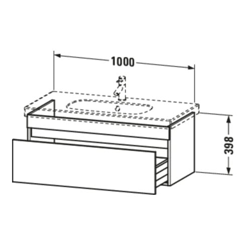 Duravit Meuble sous-lavabo DuraStyle 100x45,3 cm, blanc œuf, 1 tiroir, suspendu