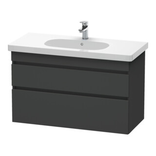 Duravit Meuble sous lavabo DuraStyle 100x45,3 cm, graphite mat, 2 tiroirs, suspendu