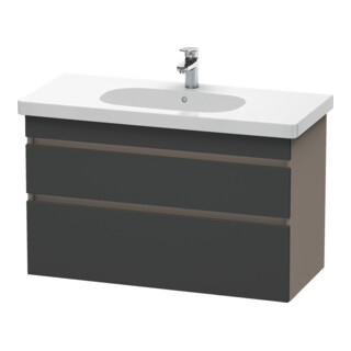 Duravit Meuble sous lavabo DuraStyle 100x45,3 cm, gris mat/bois, 2 tiroirs, suspendu