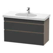 Duravit Meuble sous lavabo DuraStyle 100x45,3 cm, gris mat/bois, 2 tiroirs, suspendu