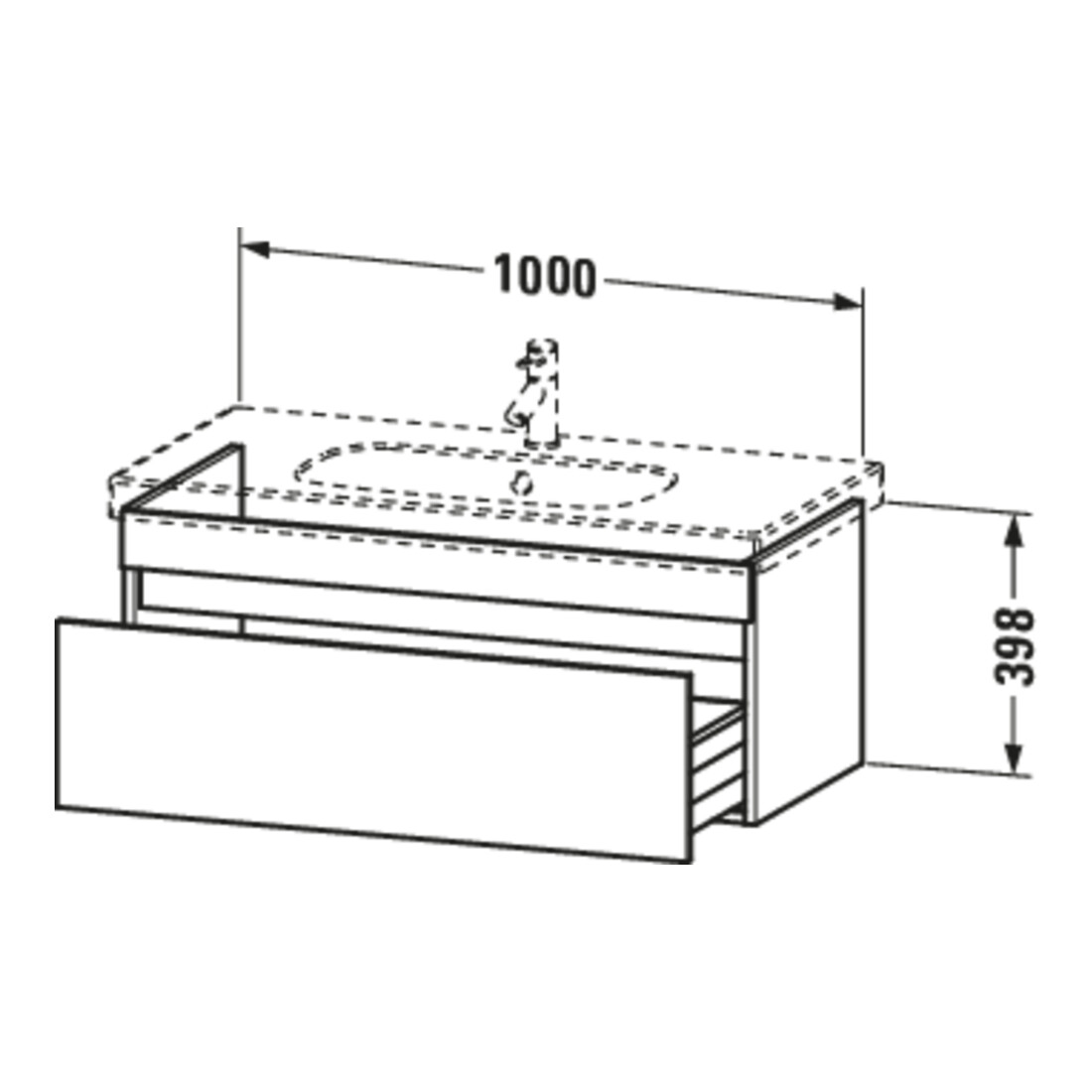 Duravit Meuble sous-lavabo DuraStyle 100x45,3cm, taupe/mat, 1 tiroir, suspendu