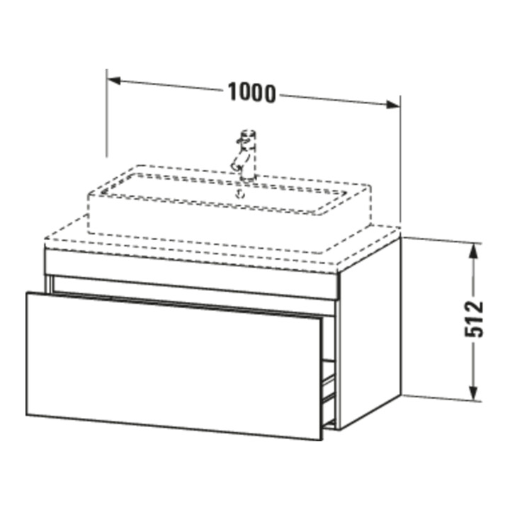 Duravit Meuble sous-lavabo DuraStyle 100x54,8 cm, bas, avec console, 1 tiroir