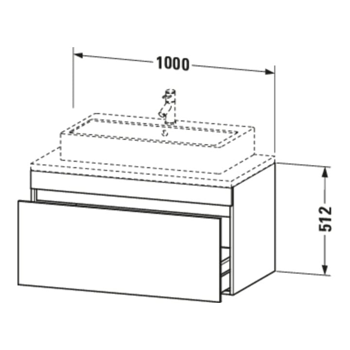 Duravit Meuble sous lavabo DuraStyle 100x54,8 cm, blanc mat, 1 tiroir