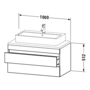 Duravit Meuble sous lavabo DuraStyle 100x54,8 cm, blanc mat, 2 tiroirs-4