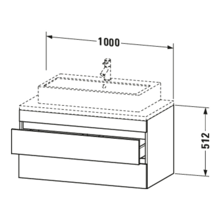 Duravit Meuble sous lavabo DuraStyle 100x54,8 cm, blanc mat, 2 tiroirs