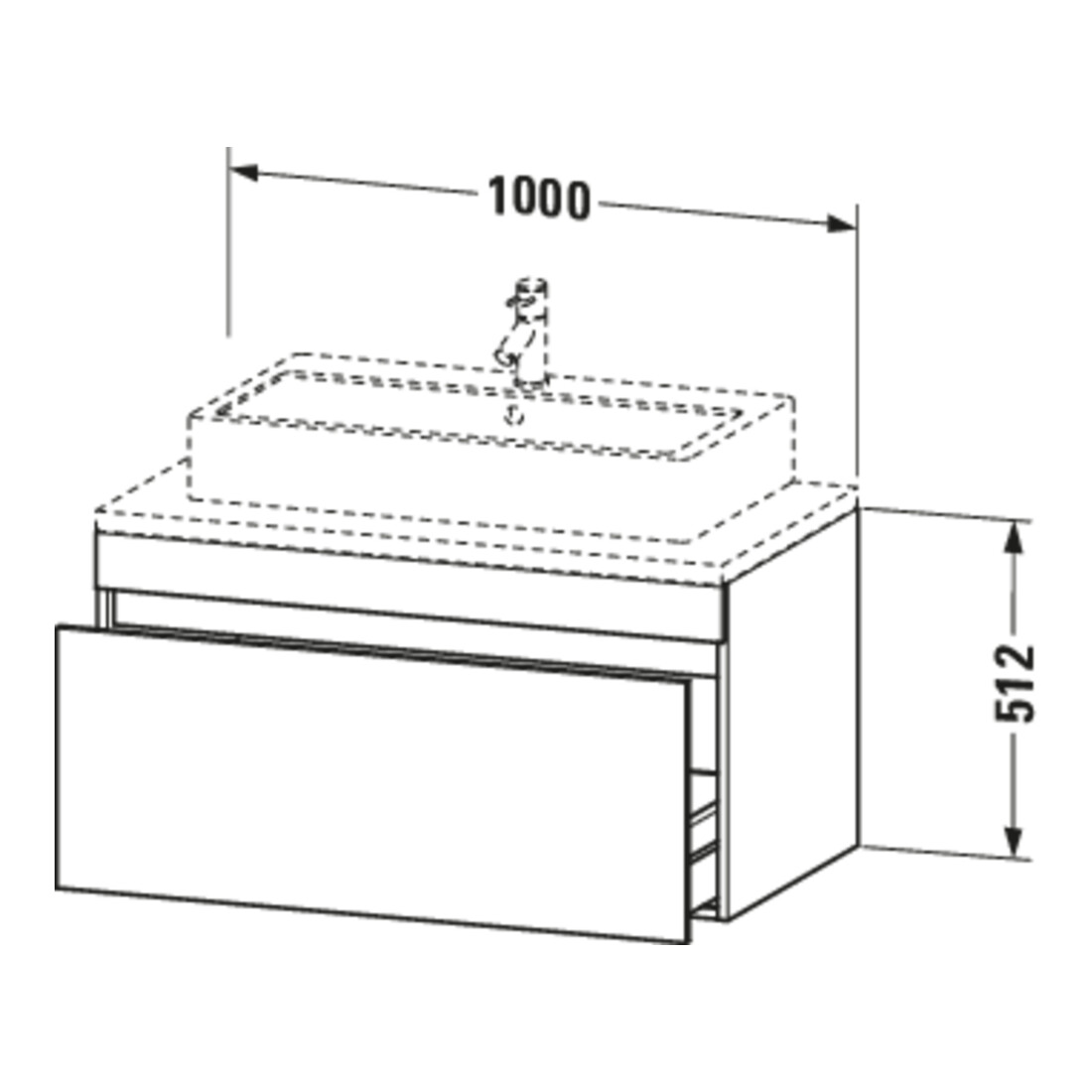 Duravit Meuble sous lavabo DuraStyle 100x54,8 cm, blanc mat, avec console, 1 tiroir
