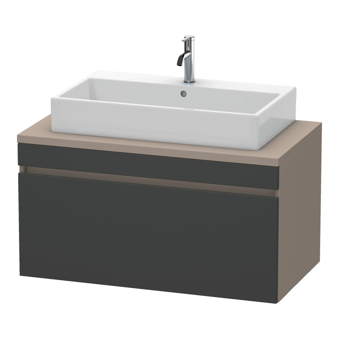 Duravit Meuble sous lavabo DuraStyle 100x54,8 cm, gris mat/bois clair, 1 tiroir
