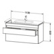 Duravit Meuble sous-lavabo DuraStyle 113x44,8 cm, bas, 2 tiroirs, suspendu