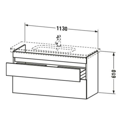 Duravit Meuble sous-lavabo DuraStyle 113x44,8 cm, blanc mat, 2 tiroirs, suspendu