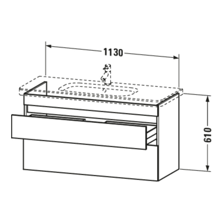 Duravit Meuble sous lavabo DuraStyle 113x44,8 cm, blanc mat, 2 tiroirs, suspendu
