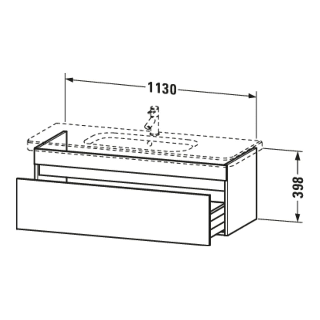 Duravit Meuble sous-lavabo DuraStyle 113x44,8 cm, blanc œuf/mat, 1 tiroir, suspendu