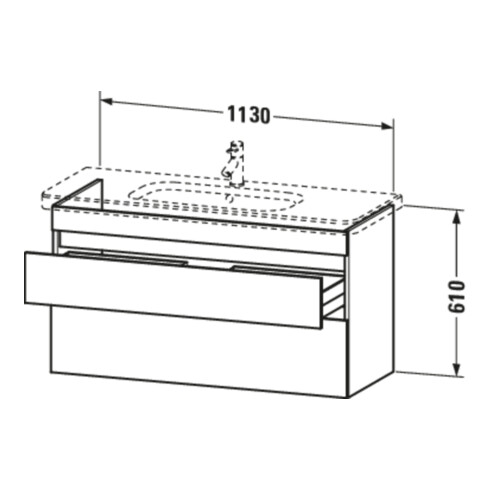 Duravit Meuble sous-lavabo DuraStyle 113x44,8 cm, graphite mat, 2 tiroirs, suspendu