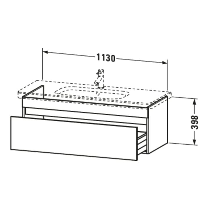 Duravit Meuble sous-lavabo DuraStyle 113x44,8 cm, gris m/bas ma, 1 tiroir, suspendu