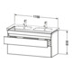 Duravit Meuble sous lavabo DuraStyle 115x45,3 cm, 2 tiroirs, suspendu