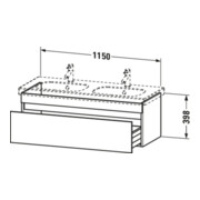 Duravit Meuble sous lavabo DuraStyle 115x45,3 cm, blanc, 1 tiroir, suspendu-5