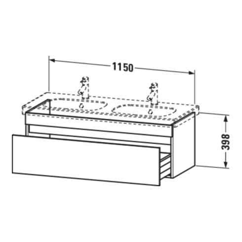 Duravit Meuble sous-lavabo DuraStyle 115x45,3 cm, blanc mat, 1 tiroir, suspendu