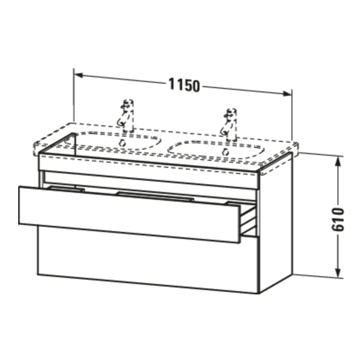 Duravit Meuble sous lavabo DuraStyle 115x45,3 cm, blanc/mat, 2 tiroirs, suspendu