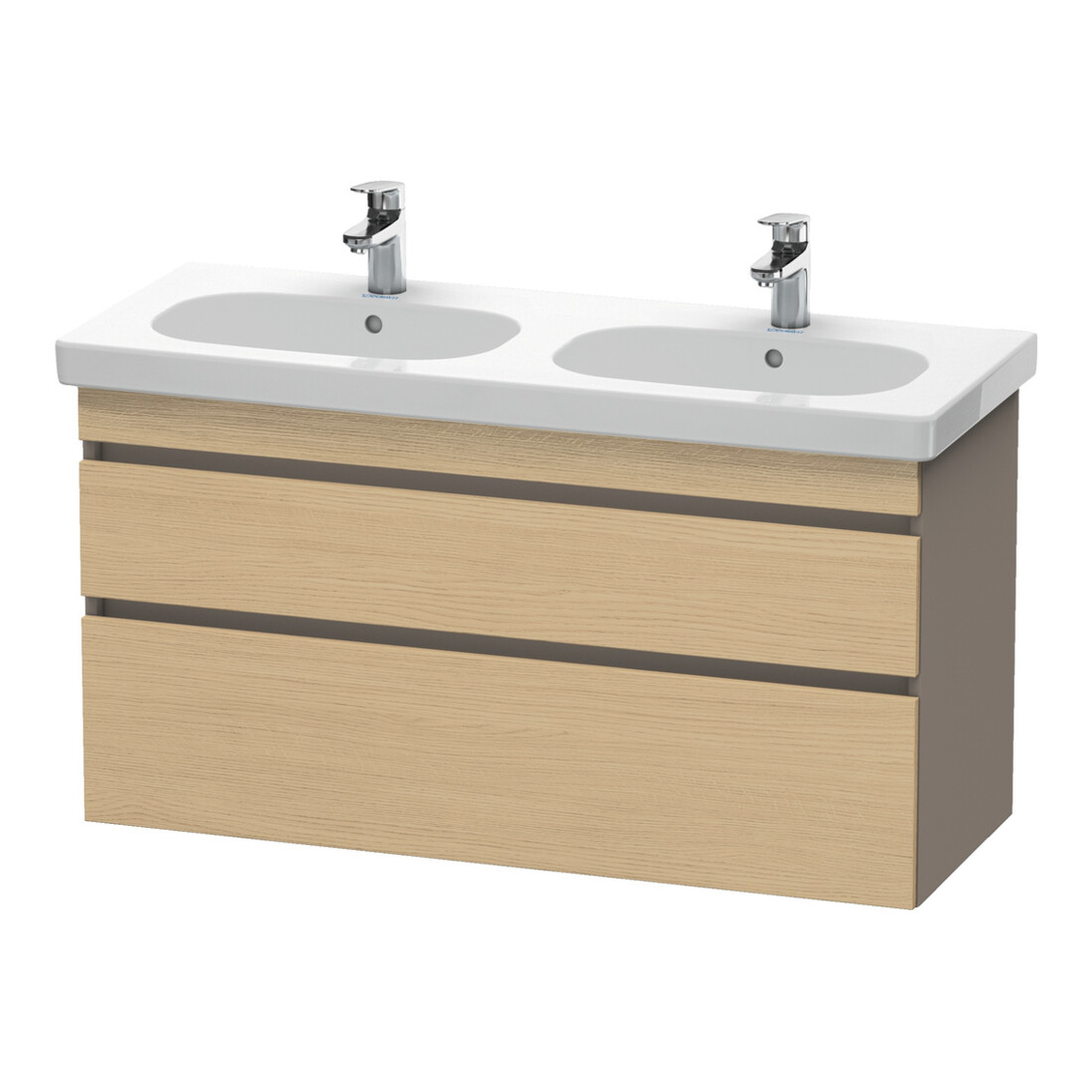 Duravit Meuble sous lavabo DuraStyle 115x45,3 cm, blanc œuf/naturel, 2 tiroirs, suspendu