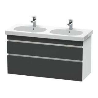 Duravit Meuble sous-lavabo DuraStyle 115x45,3 cm, gris mat/blanc mat, 2 tiroirs, suspendu mural
