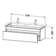 Duravit Meuble sous lavabo DuraStyle 123x44,8x39,8 cm, 1 tiroir, Noyer foncé-5