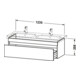 Duravit Meuble sous-lavabo DuraStyle 123x44,8x39,8cm, 1 tiroir, B g/d, E noir/Bas ma