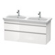 Duravit Meuble sous-lavabo DuraStyle 123x44,8x61 cm, 2 tiroirs, blanc brillant-1