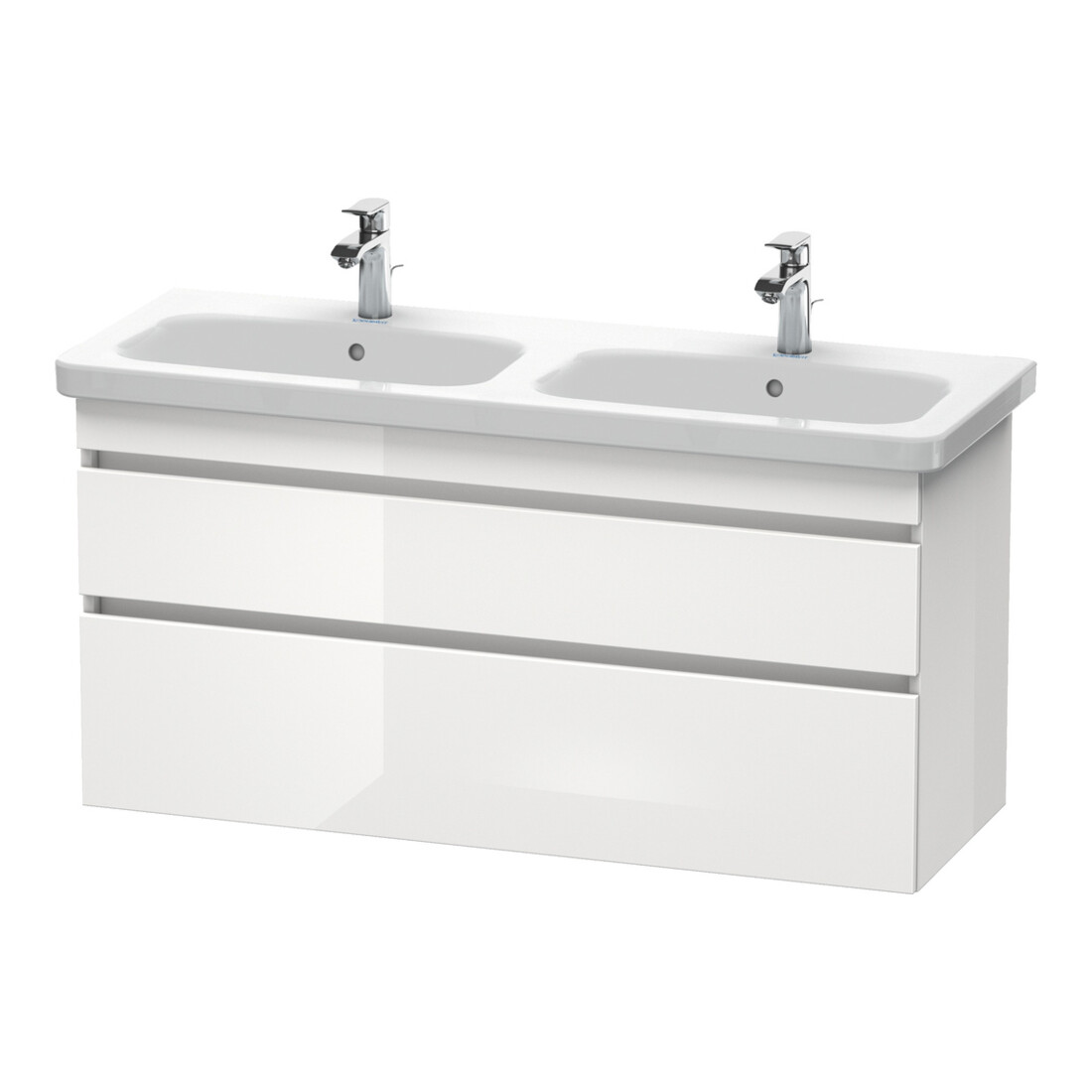 Duravit Meuble sous-lavabo DuraStyle 123x44,8x61 cm, 2 tiroirs, blanc brillant