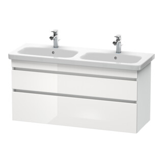 Duravit Meuble sous-lavabo DuraStyle 123x44,8x61 cm, 2 tiroirs, blanc brillant/mat blanc