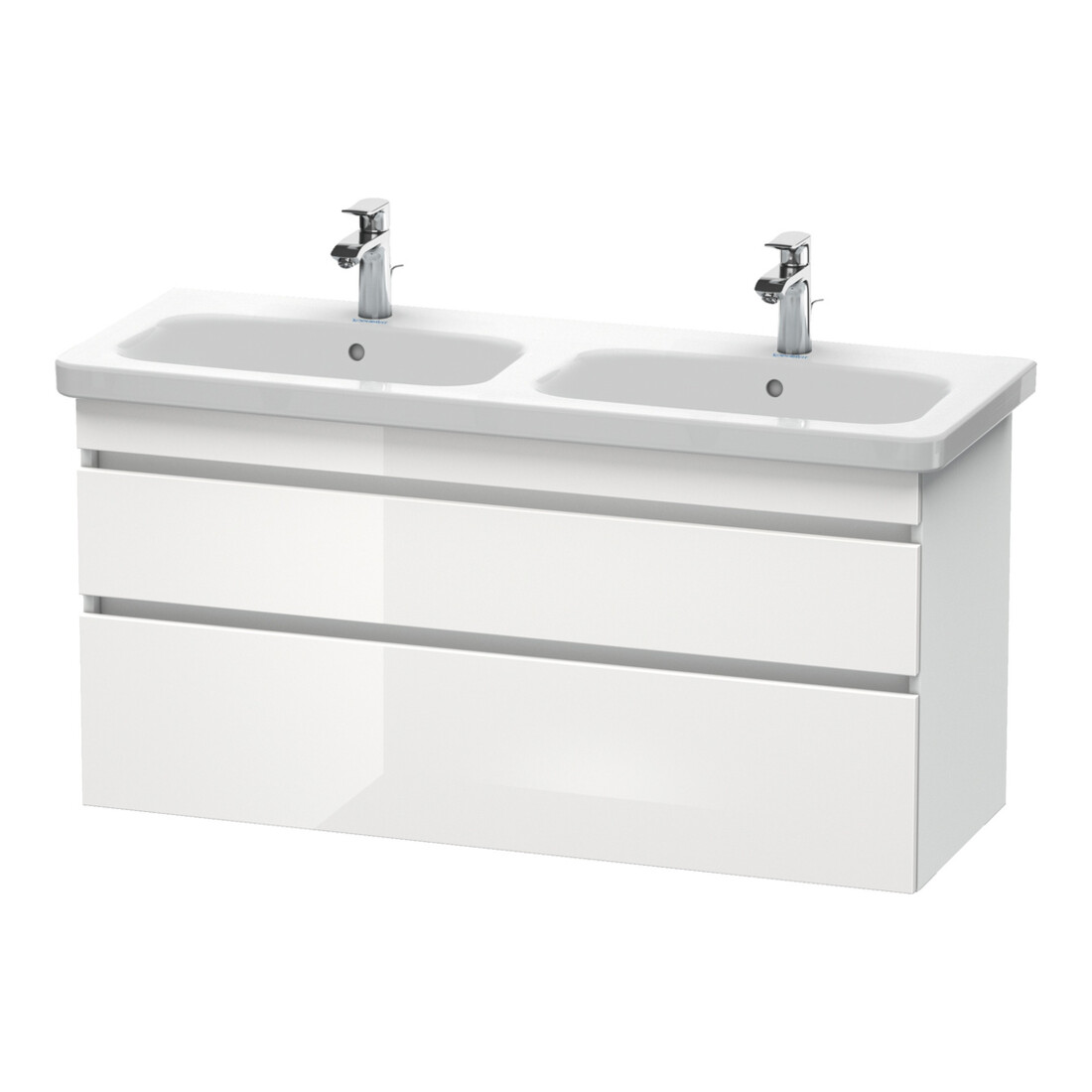 Duravit Meuble sous-lavabo DuraStyle 123x44,8x61 cm, 2 tiroirs, blanc brillant/mat blanc