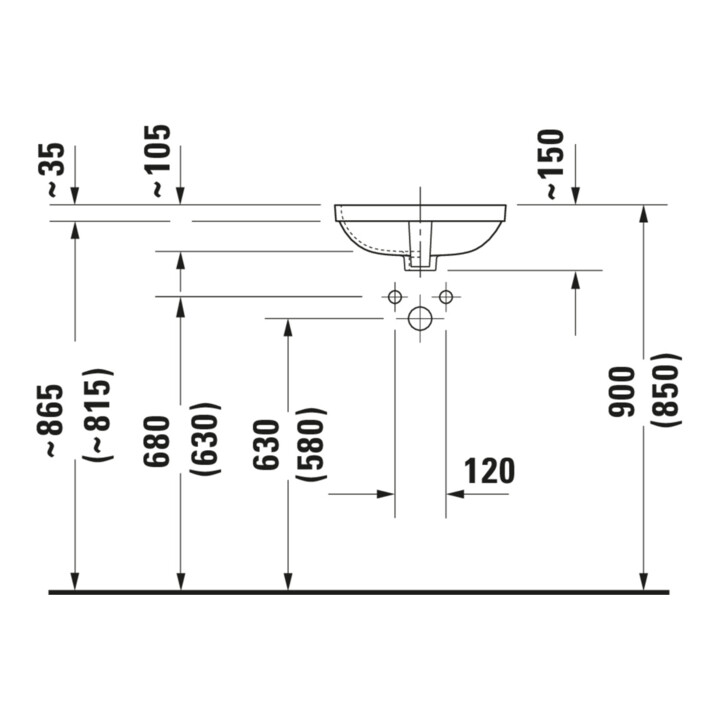 Duravit Meuble sous-lavabo DuraStyle 37x37 cm, EB v bas, sans HL, HLB, avec ÜL, blanc