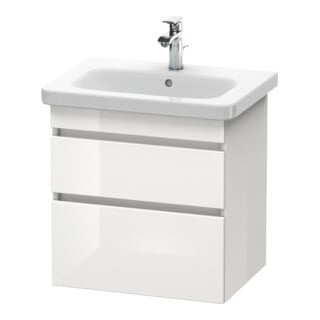 Duravit Meuble sous lavabo DuraStyle 58x44,8 cm, blanc brillant, 2 tiroirs, suspendu